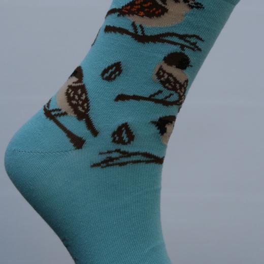 Fearless Sparrow in angel blue single sock