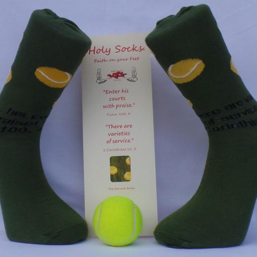 Service Socks, size 6-11 with leaflet and tennis ball