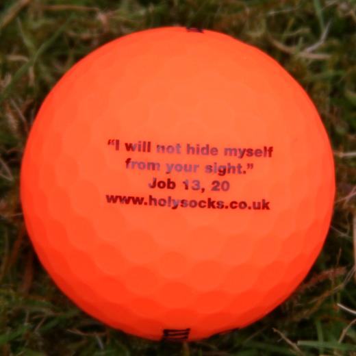 Glory Golf Ball "I will not hide myself." Orange ball.