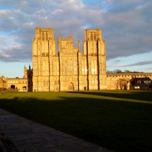 The glorious front of Wells Cathedral