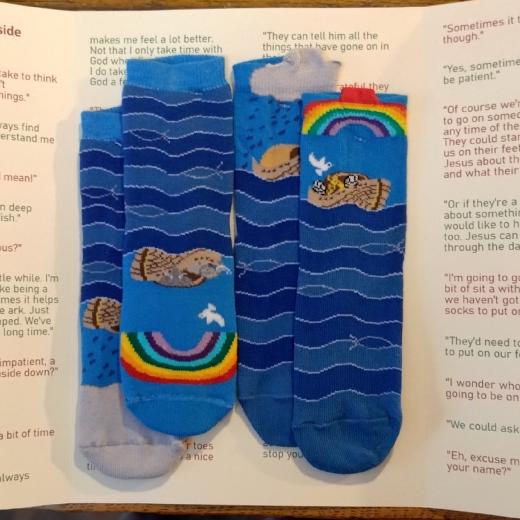 Children's set of Ark and Rainbow Slipper socks and Holy Socks