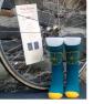 Cycle socks with wheel and leaflet