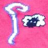 Found Sheep pink icon with purple and white crook